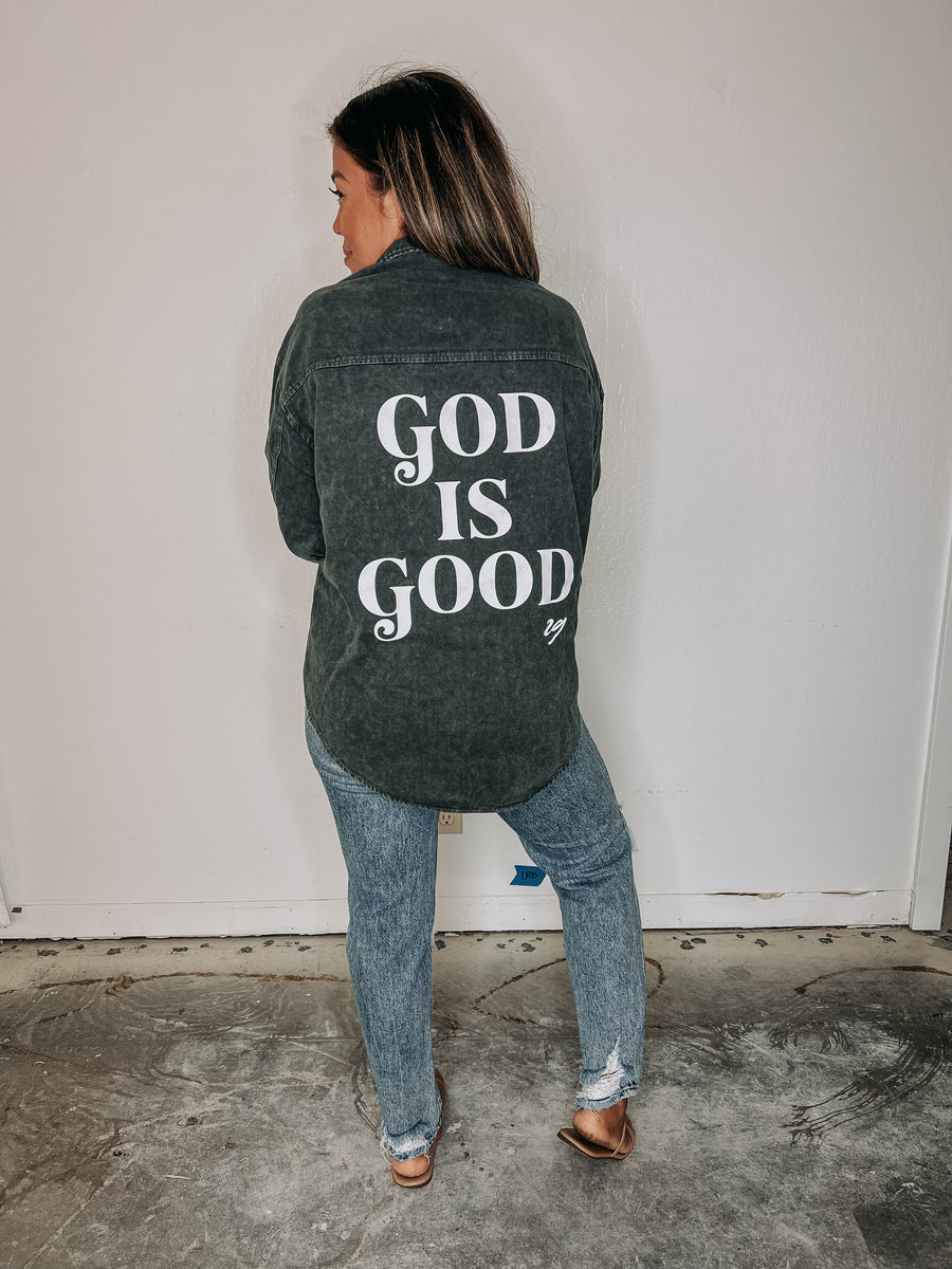 🔥God is Good Jacket Black