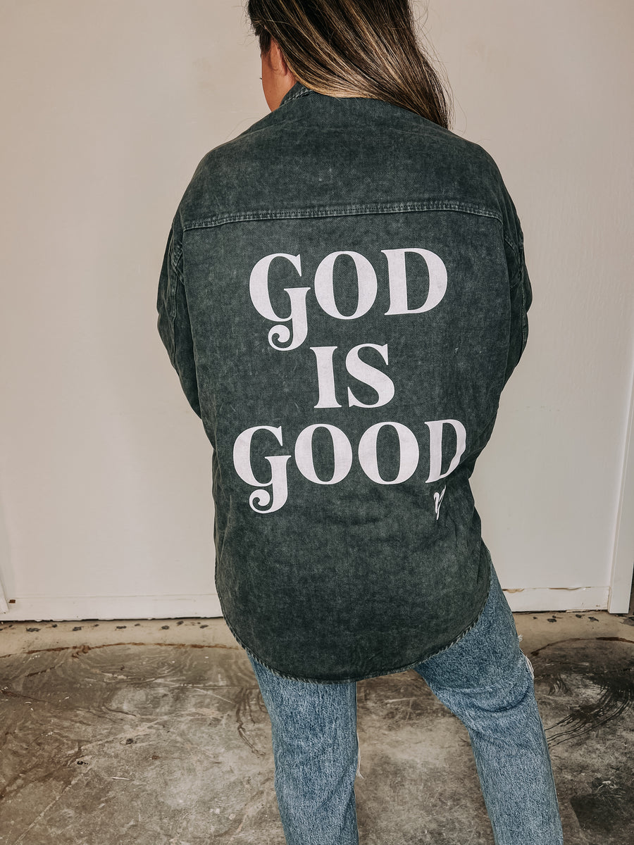 🔥God is Good Jacket Black