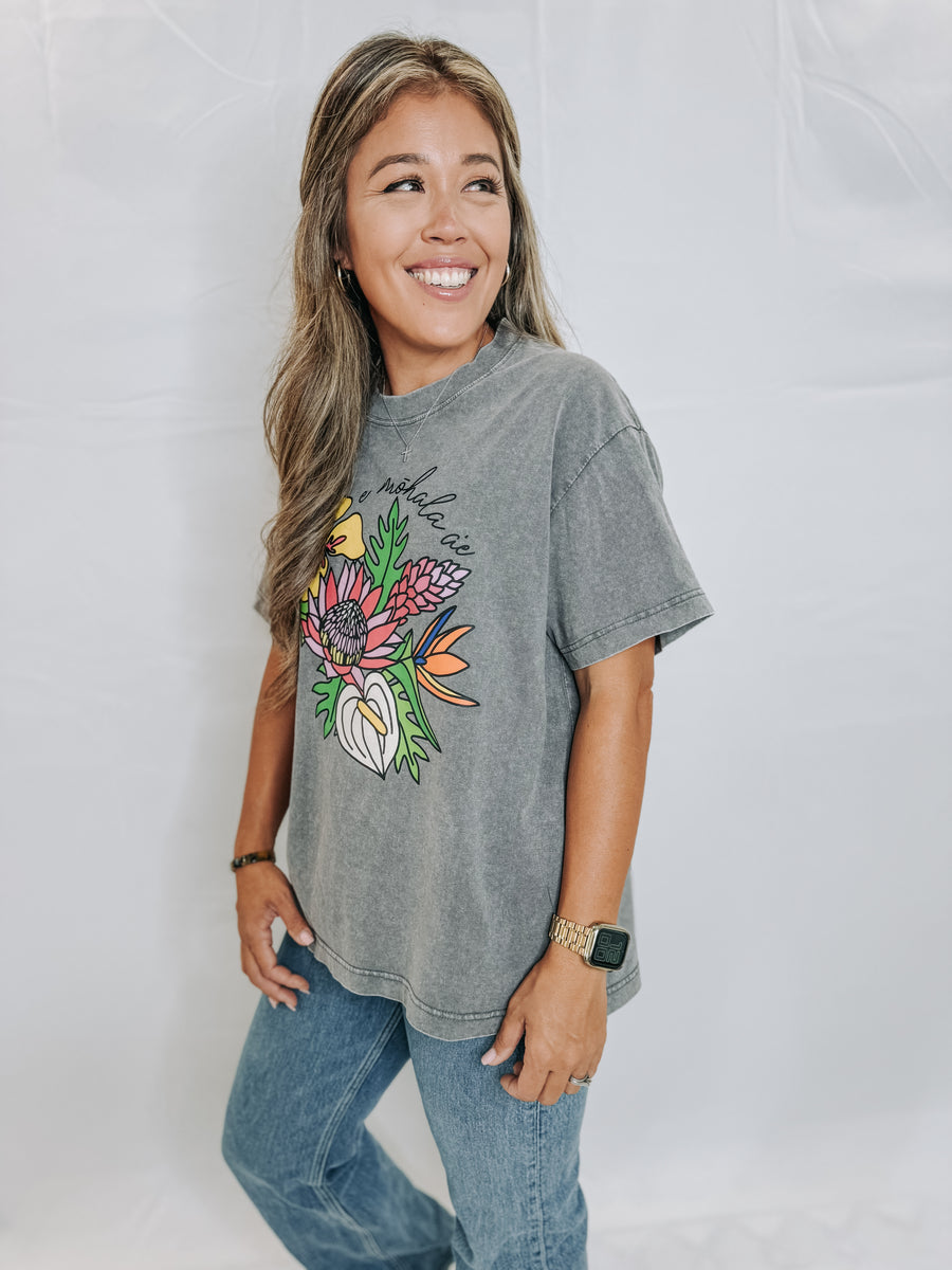 Bloom for the Lord (Oversized Premium Tee-Gray)