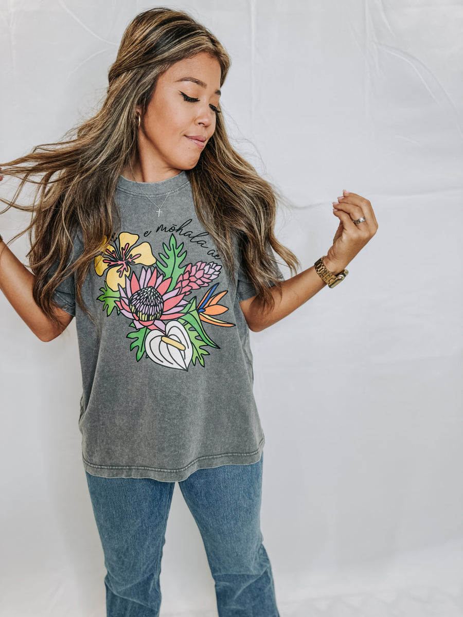Bloom for the Lord (Oversized Premium Tee-Gray)