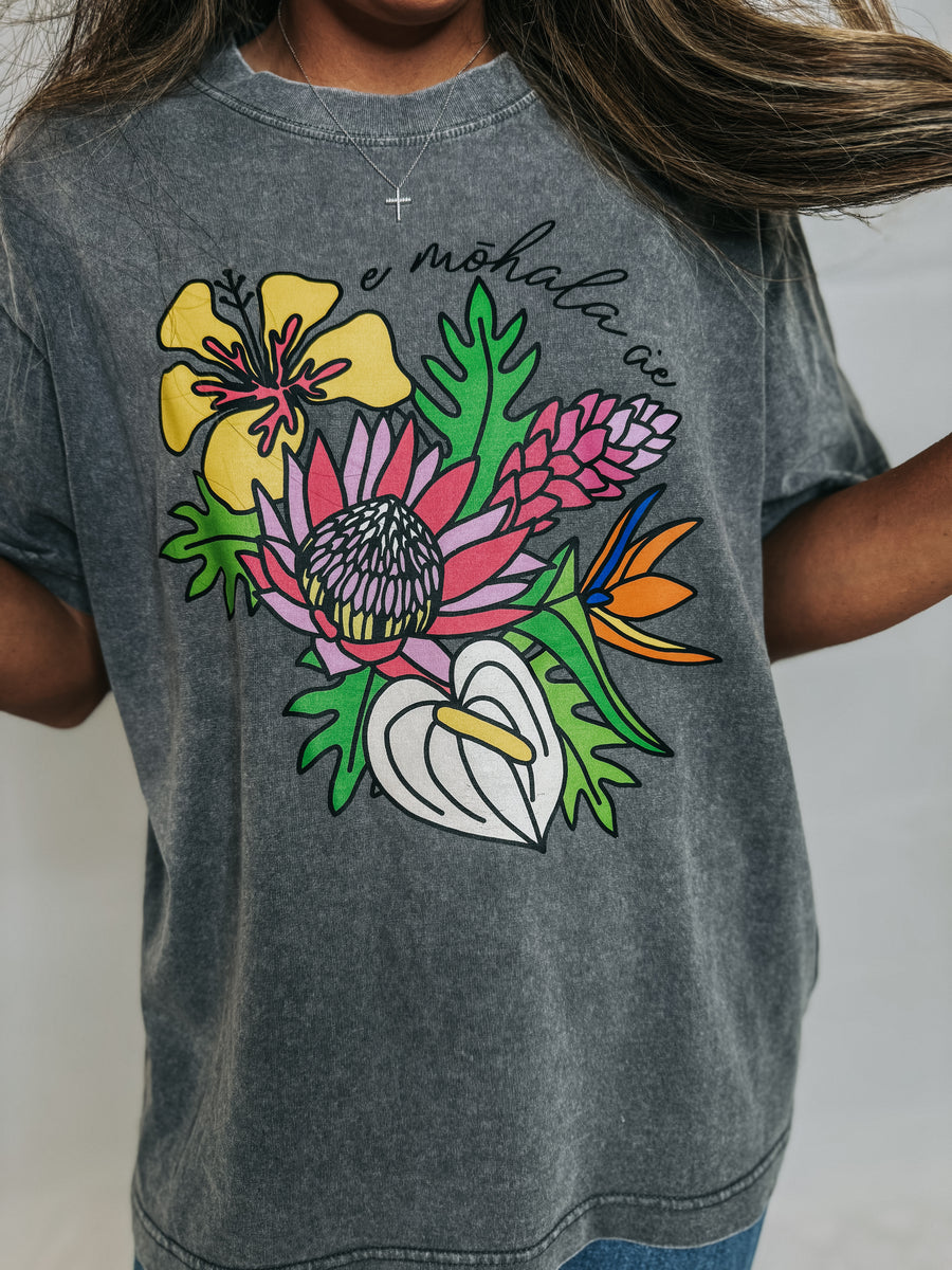 Bloom for the Lord (Oversized Premium Tee-Gray)