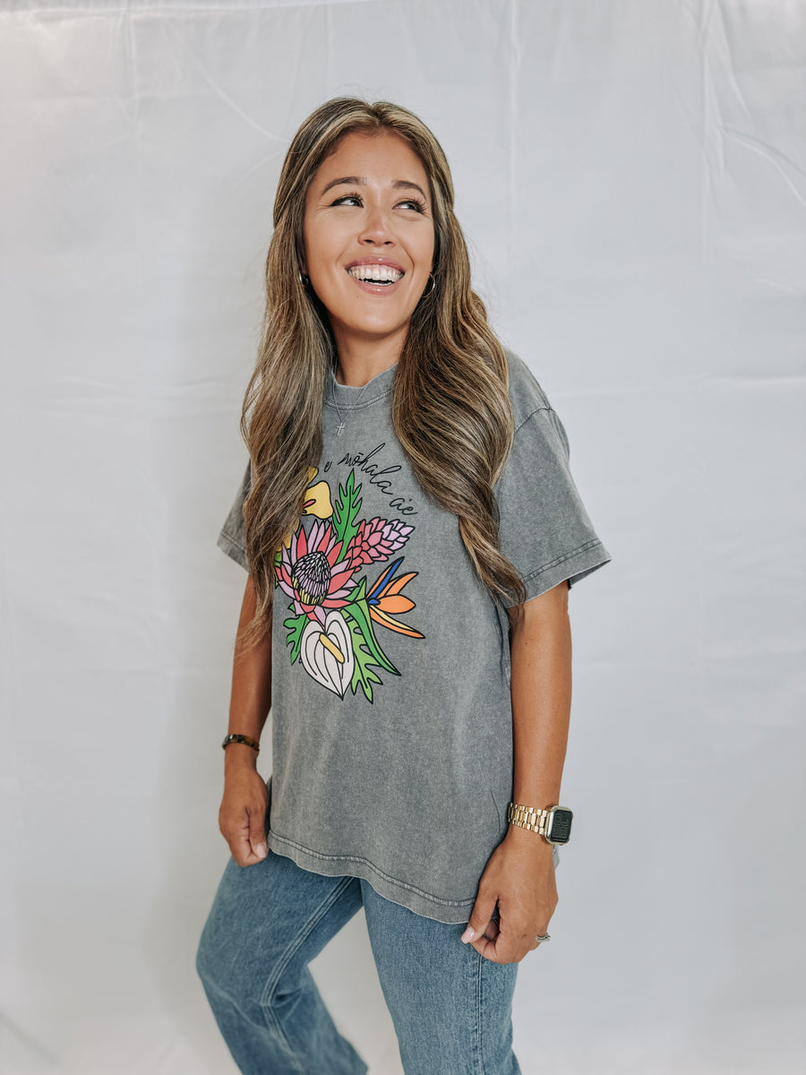 Bloom for the Lord (Oversized Premium Tee-Gray)